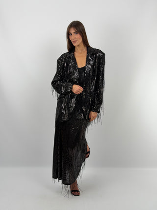 Black Sequin Blazer - Lumina
