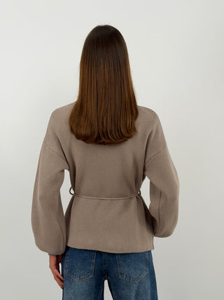 Cardigan Incrociato Fango