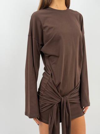 Brown Knot Dress - Lumina
