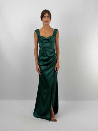 Emerald Green Maxi Dress with Slit