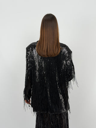 Black Sequin Blazer - Lumina