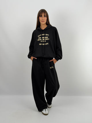 Set Felpa e Pantalone Nero - Lumina