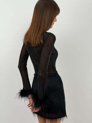 Body Nero con Piume