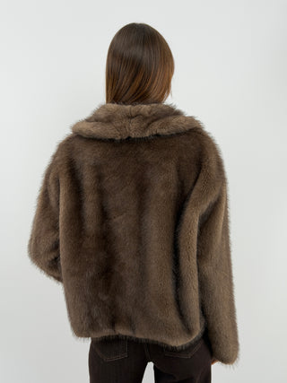Taupe Ginevra Faux Fur Jacket