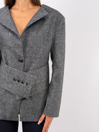 Blazer Grigio con Cintura - Lumina