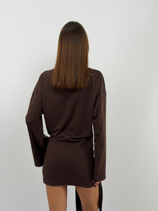 Brown Knot Dress - Lumina