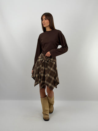 Maglia con Arricciature Marrone - Lumina