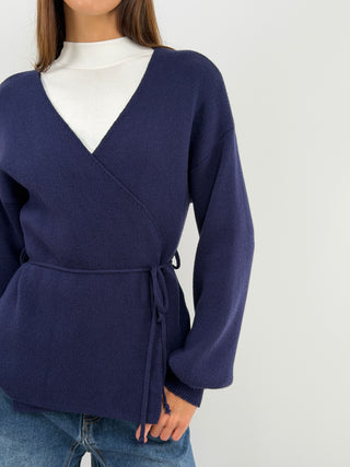 Blue Crossover Cardigan