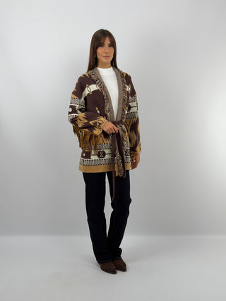 Cardigan Etnico Marrone