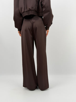 Pantalone Satin Marrone Lumina