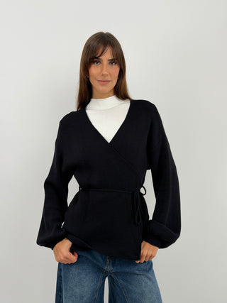Black Crossover Cardigan