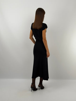 Black Knit Set with Skirt