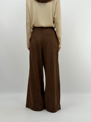 Pantaloni Suede Marroni - Lumina