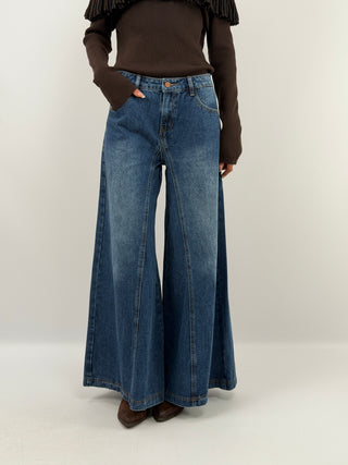 Jeans Wide Leg Lavage Moyen