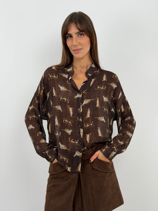 Brown Print Shirt