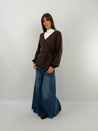 Cardigan Croisé Marron