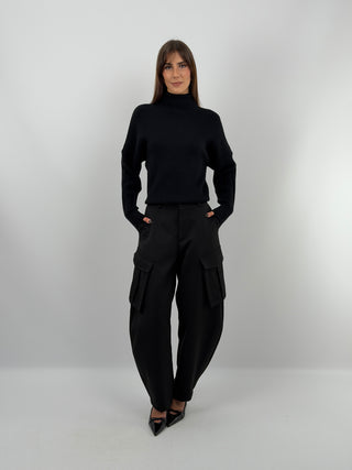 Black Cargo Trousers - Lumina