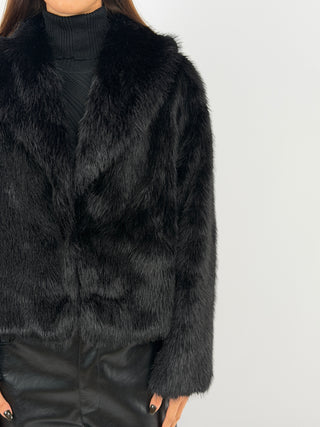 Black Ginevra Faux Fur Jacket