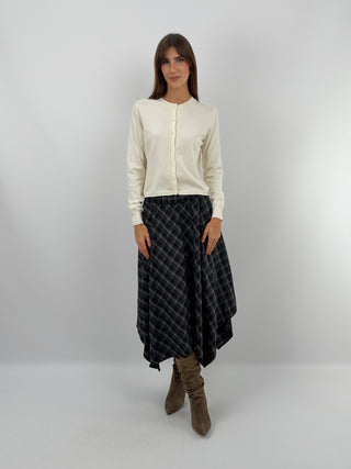 Cardigan Girocollo Panna