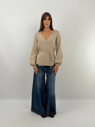 Sand Crossover Cardigan