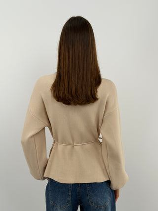 Cardigan Croisé Beige