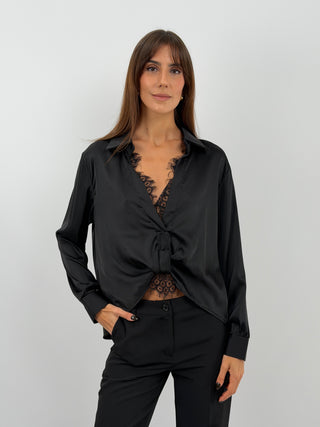 Blusa con Pizzo Nera