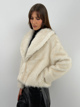 White Ginevra Faux Fur Jacket