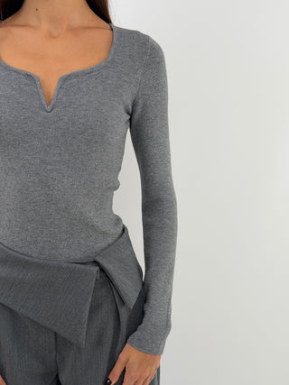 Grey V-Neck Sweater