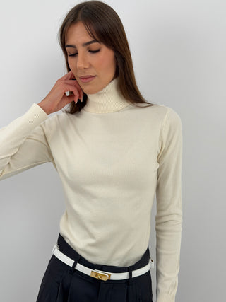 Pull Col Roulé Essential Crème