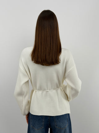 White Crossover Cardigan