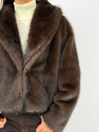 Brown Ginevra Faux Fur Jacket