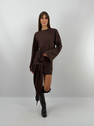 Brown Knot Dress - Lumina