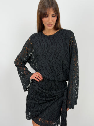 Black Short Lace Dress - Lumina