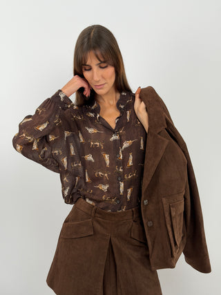 Brown Print Shirt