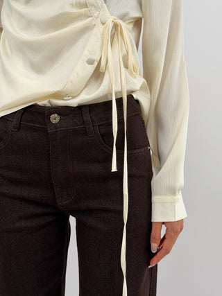 Jeans Straight Leg Marroni