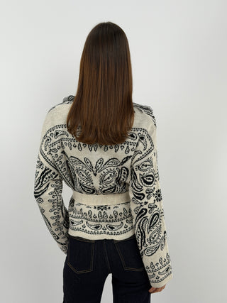 Cream Patterned Cardigan