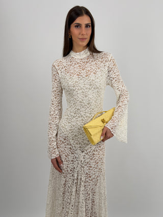 Abito Lungo Lumina in Pizzo Bianco