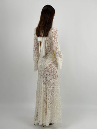 Abito Lungo Lumina in Pizzo Bianco