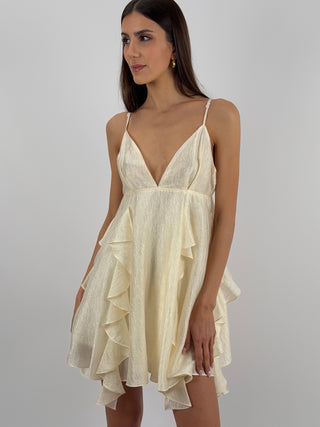 Abito con Ruches Crema Lumina
