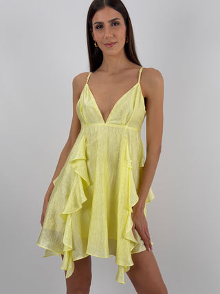 Abito con Ruches Giallo Lumina