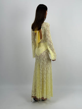 Abito Lungo Lumina in Pizzo Giallo