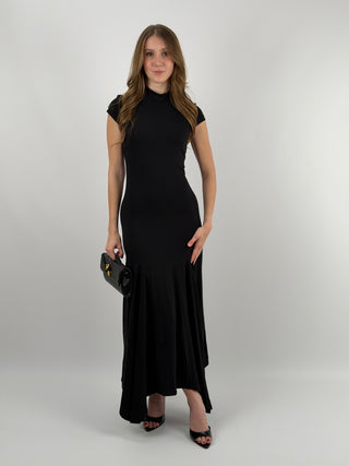 Abito Lumina Lungo in Maglia Nero