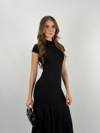 Abito Lumina Lungo in Maglia Nero