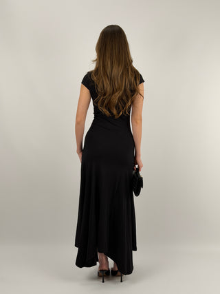 Abito Lumina Lungo in Maglia Nero