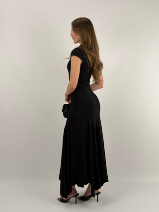 Abito Lumina Lungo in Maglia Nero