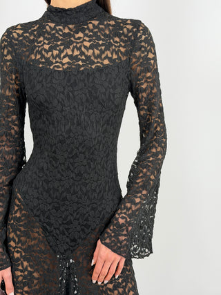 Abito Lungo Lumina in Pizzo Nero