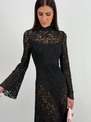 Abito Lungo Lumina in Pizzo Nero