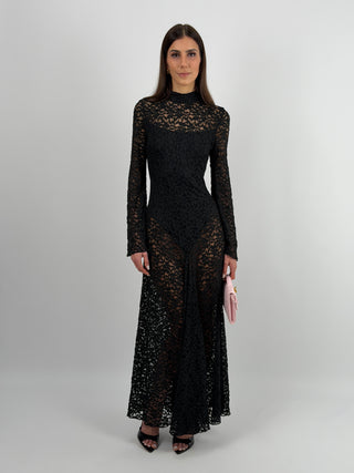 Abito Lungo Lumina in Pizzo Nero