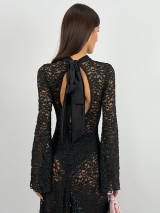 Abito Lungo Lumina in Pizzo Nero