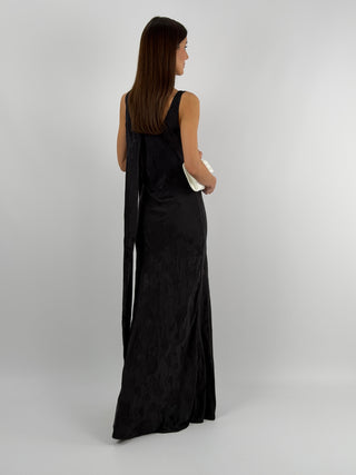 Abito Lungo Jacquard Nero Lumina